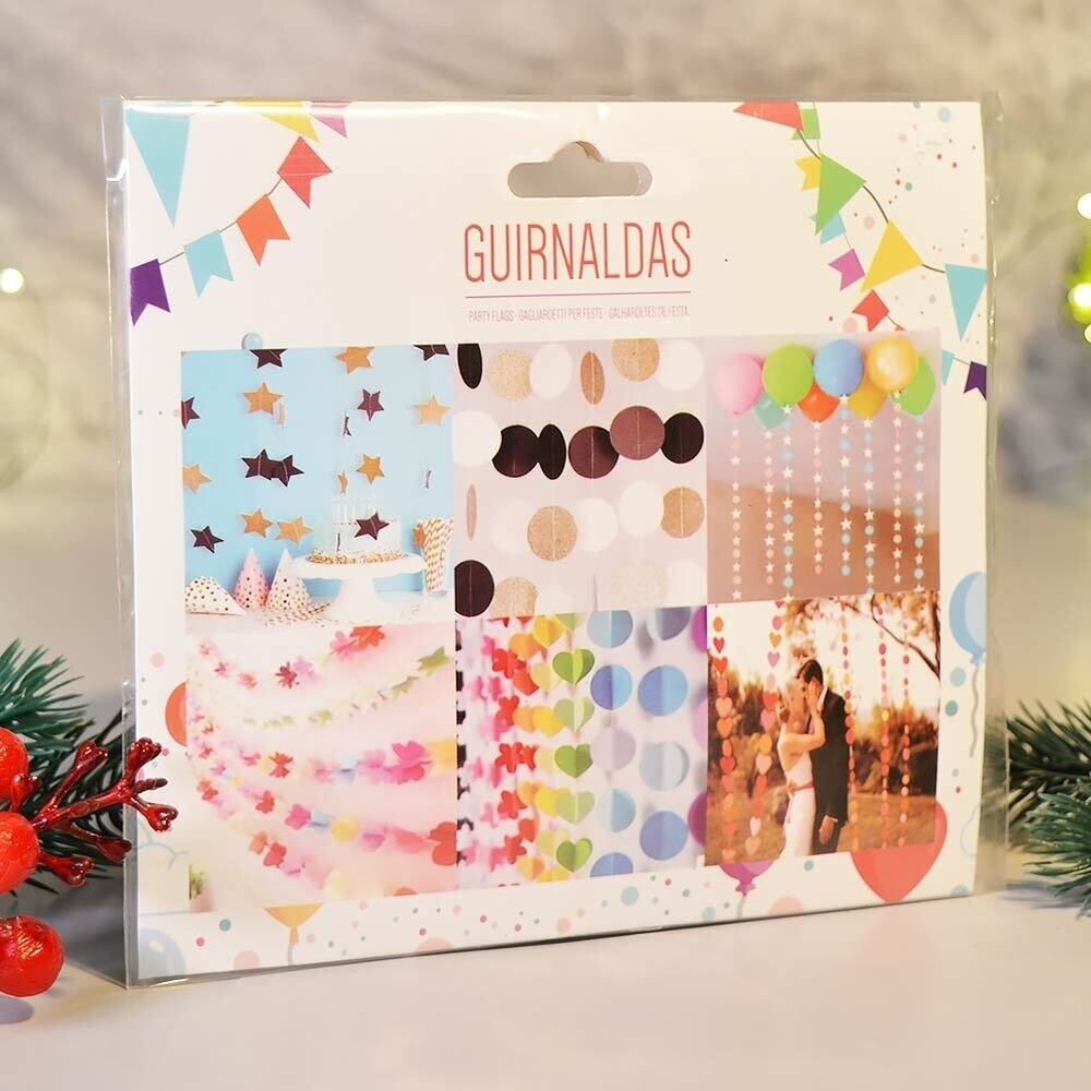 Растяжка "Вечеринка" 2,5м 5см 24шт, глиттер синий