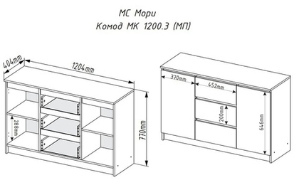 МС Мори Комод МК 1200.3 (МП) Графит