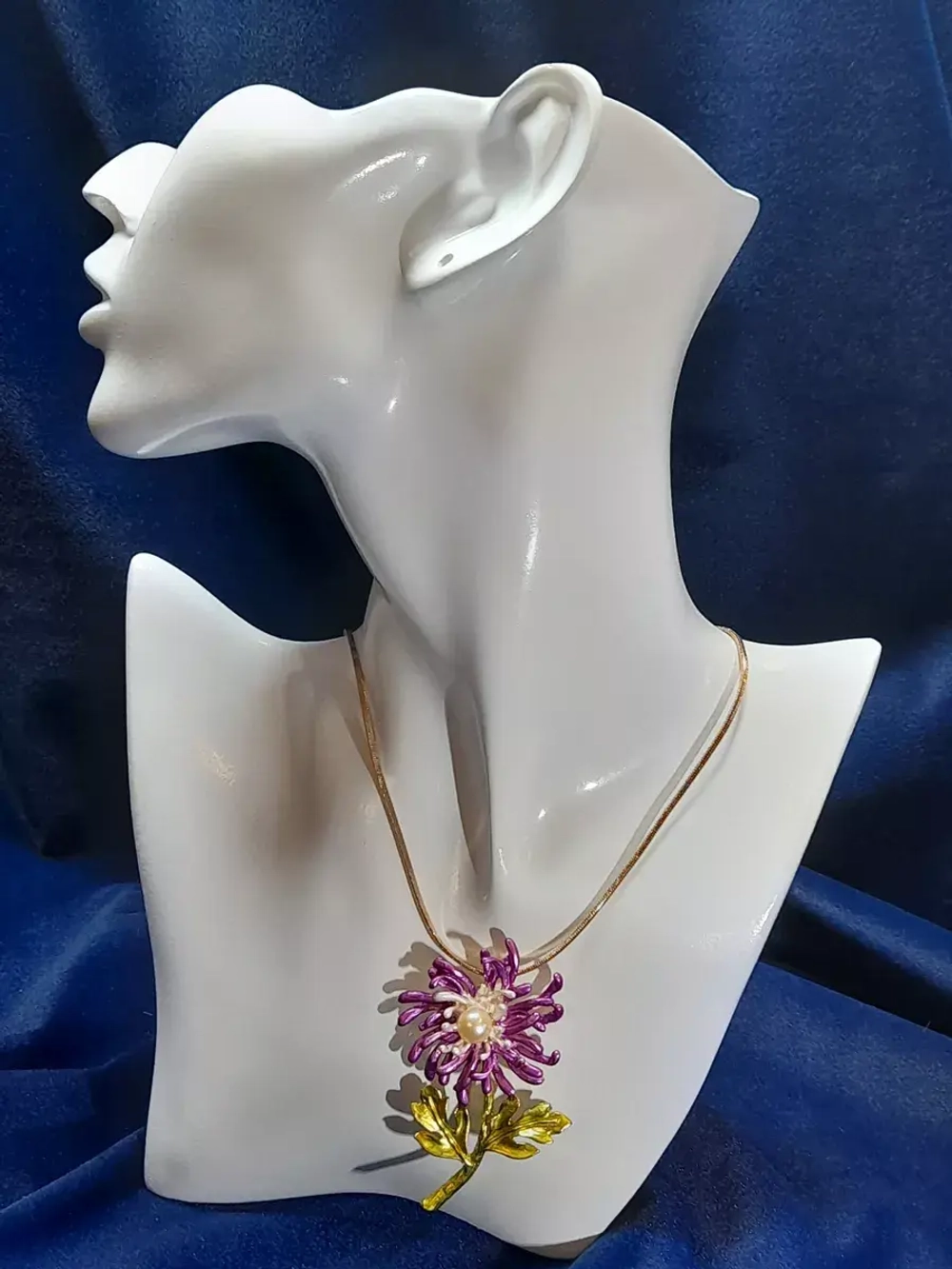 Брошь-кулон "Георгин сиреневый"