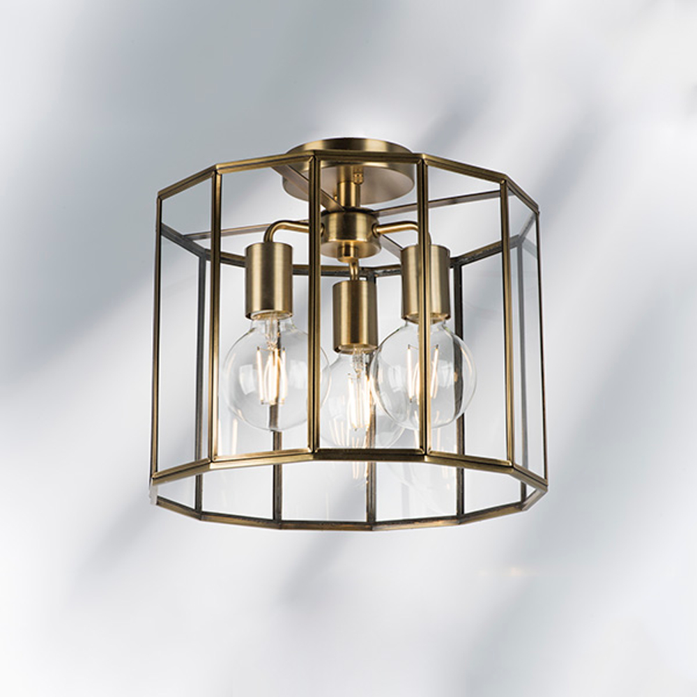 798231 Люстра GENNI 3х40W E27 ЛАТУНЬ/ПРОЗРАЧНЫЙ