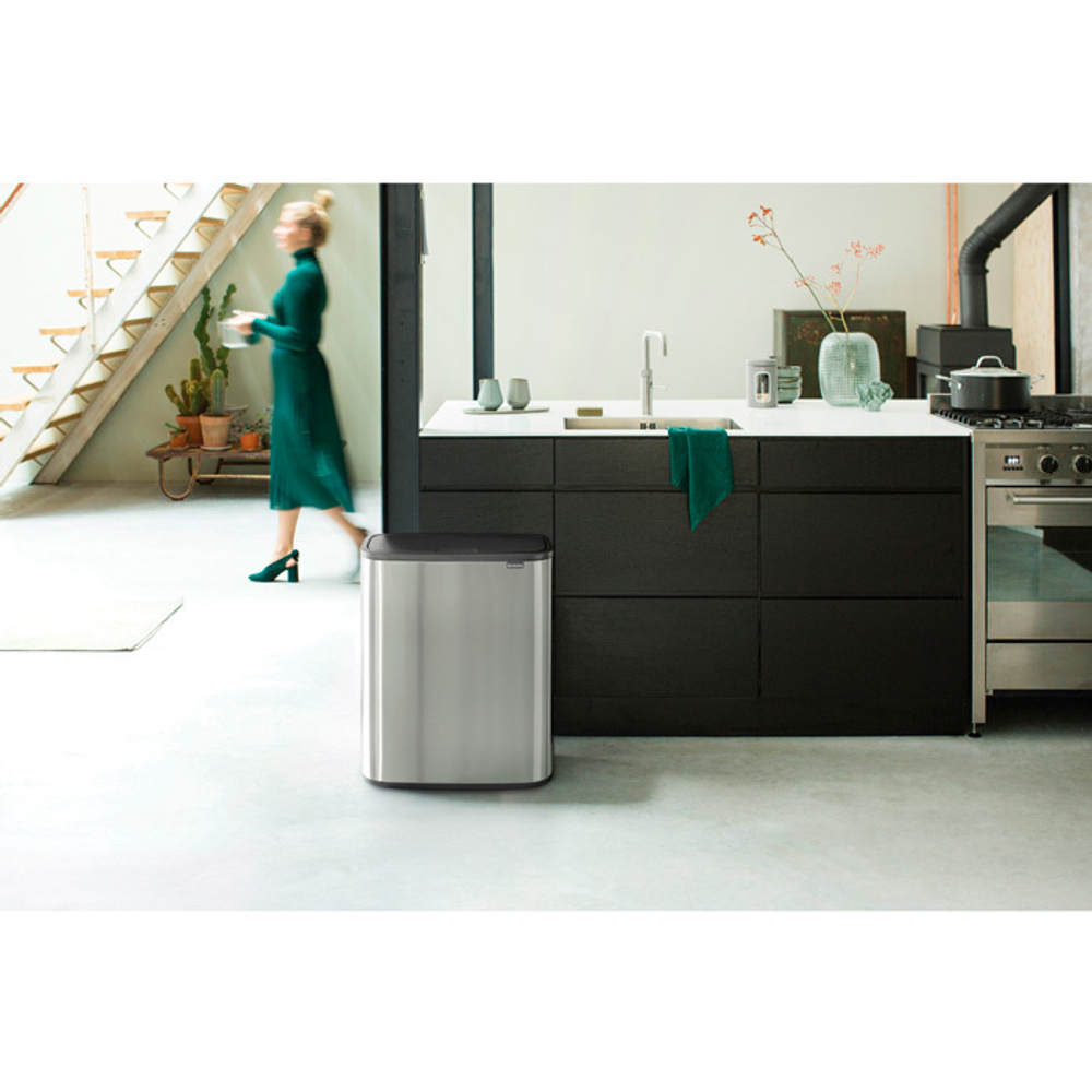 Мусорный бак Bo Touch Bin 2x30л Brabantia Стальной матовый Fingerprint Proof