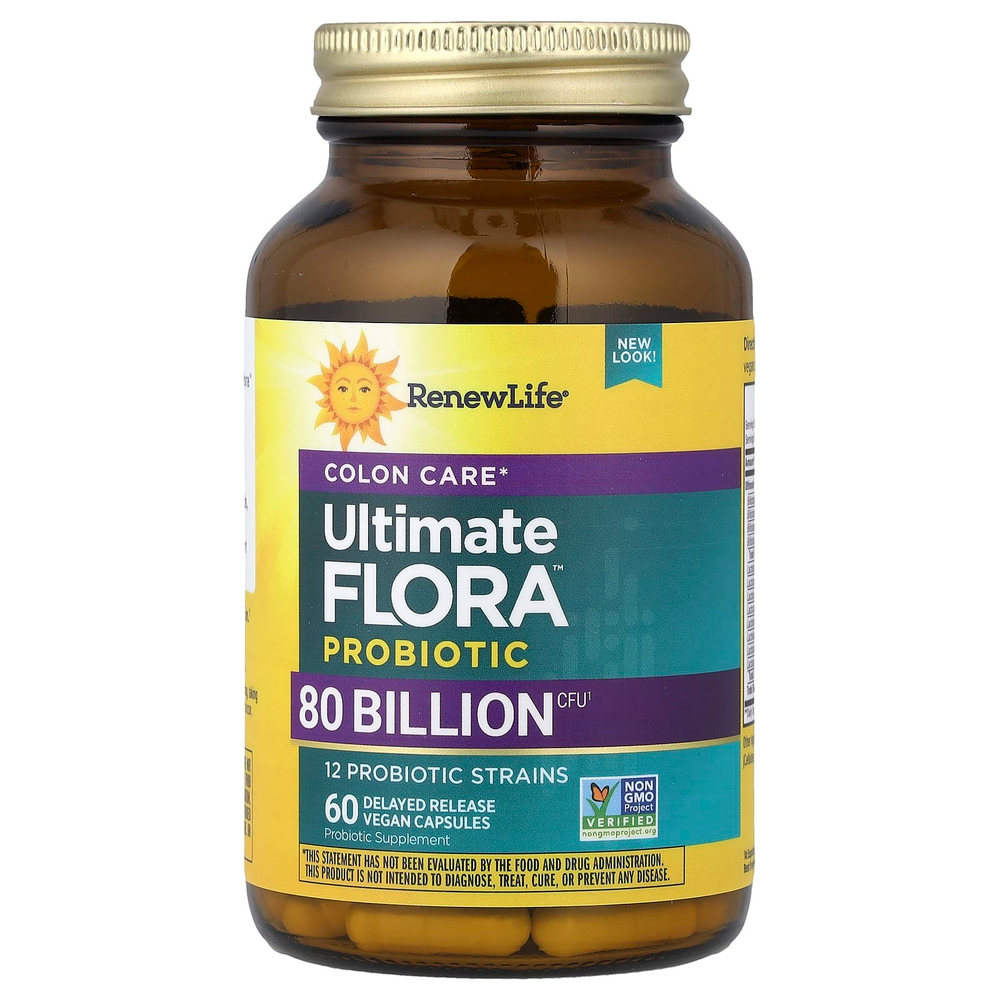Renew Life, Colon Care Ultimate Flora™, пробиотик Colon Care, 60 веганских капсул с отсроченным высвобождением