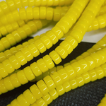 Бусины шайбы, рондель, желтый, лэмпворк, стекло, р-р 6мм, цена за набор 10 шт