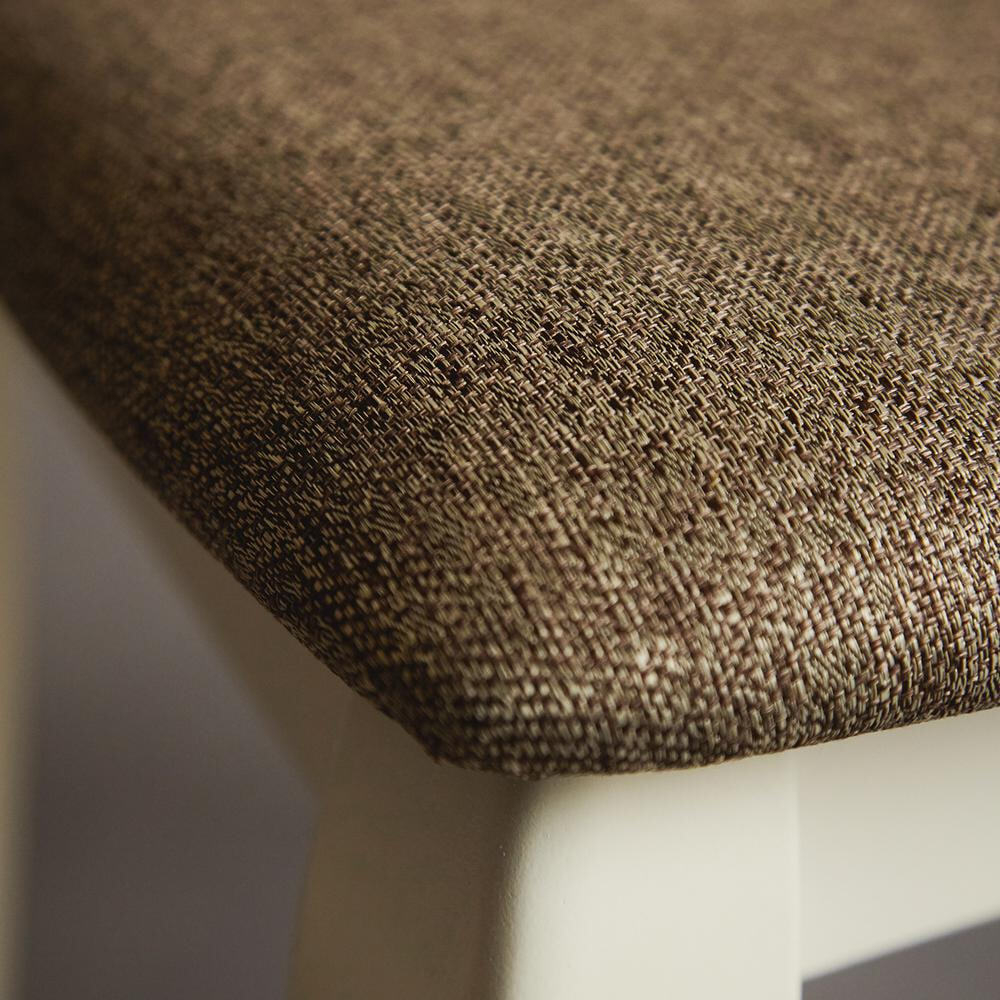 Стул -Андромеда/ Andromeda дерево гевея, 47х55,5х107 см, Ivory white, ткань коричневая S168-7 (Комплект из 2 шт.)