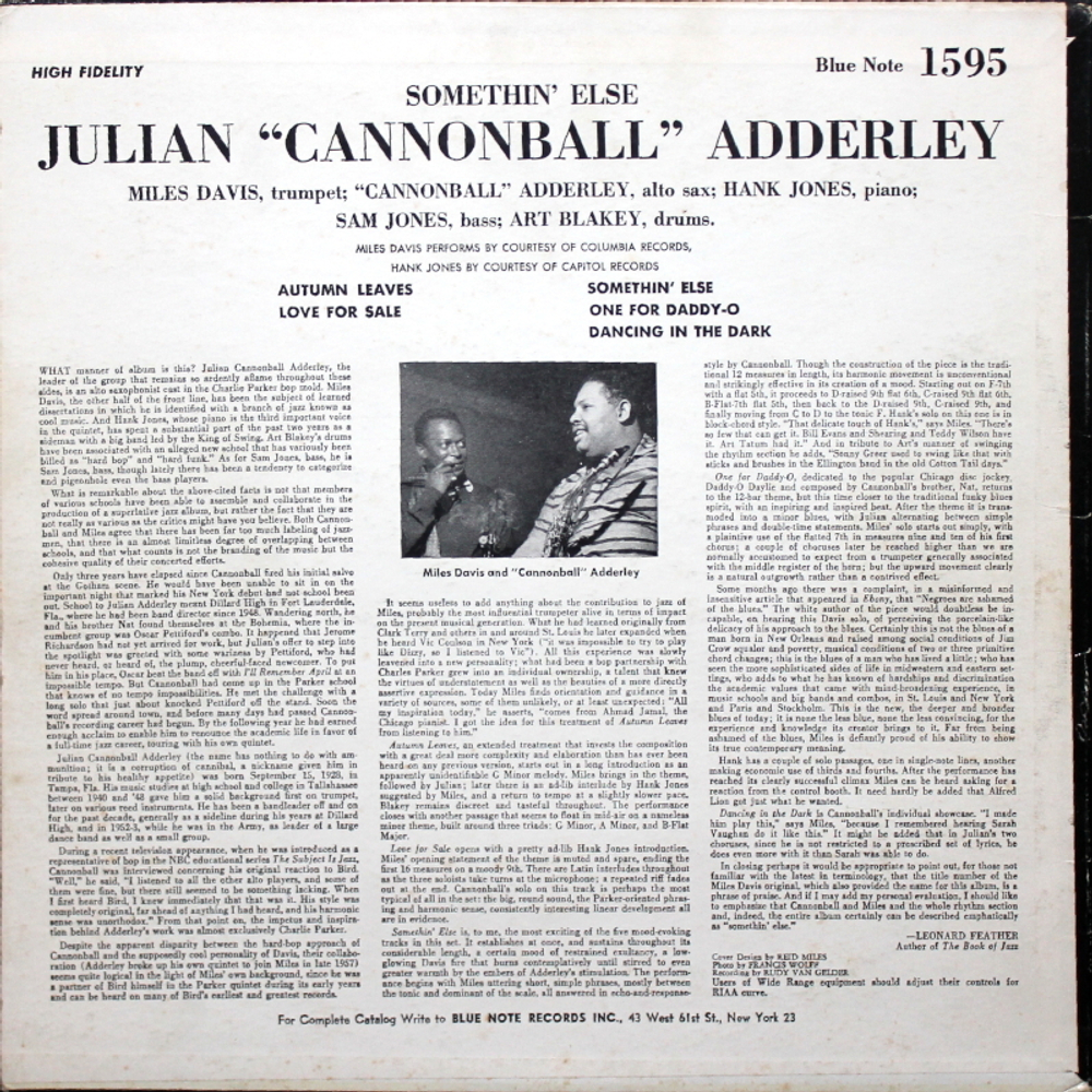 Cannonball Adderley / Somethin' Else (LP)