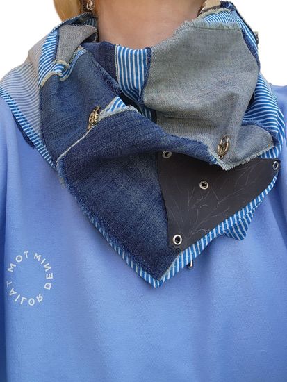 Шейный платок, бактус дизайнерский бежевый с розовым