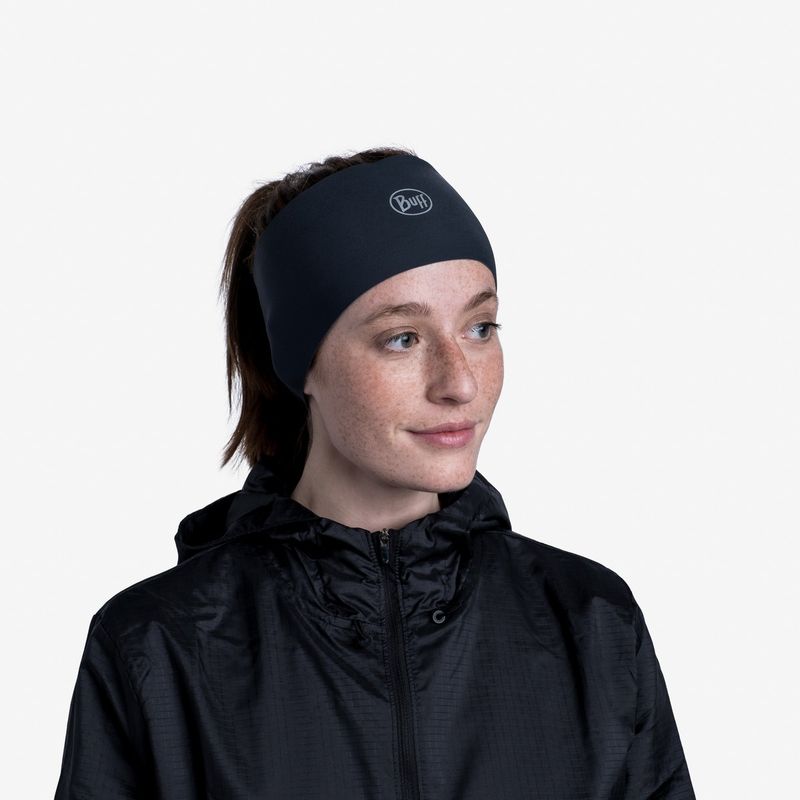 Теплая спортивная повязка на голову Buff Headband Tech Fleece Solid Grey Фото 2