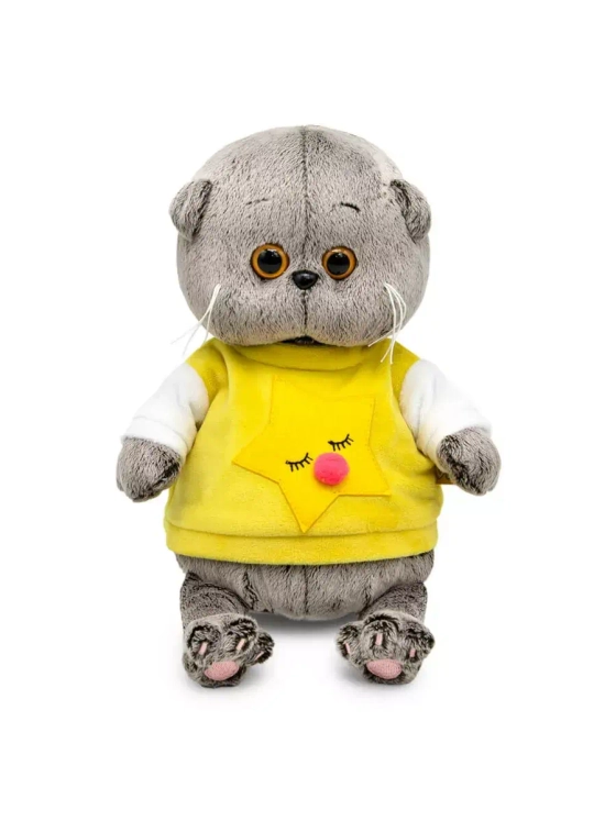 Мягкая игрушка Кот Басик в толстовке со звездой 20 см BB-141