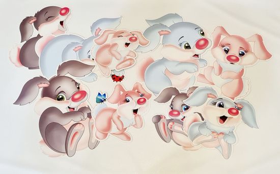 Набор для декора Зайцы, 9шт