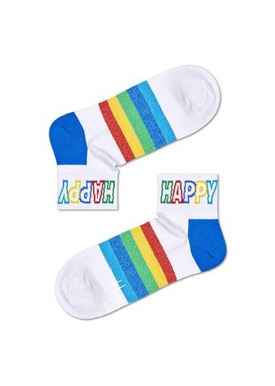 Носки унисекс Rainbow Stripe 1/4 Crew Sock с цветными полосками (Размер: 25) (Цвет: белый)