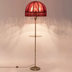 Citilux Базель CL407933T Торшер бронза со столиком и красным абажуром