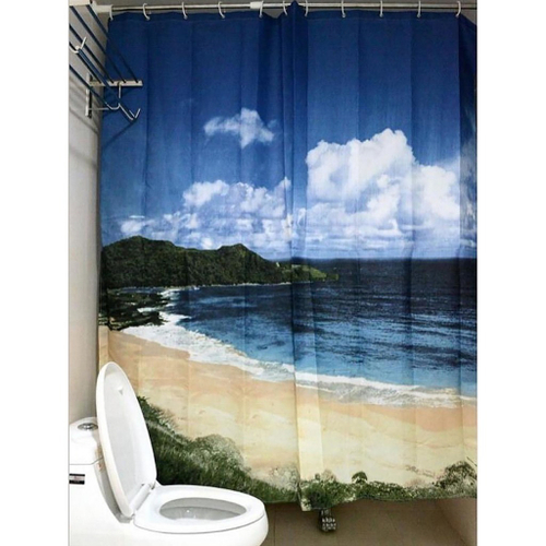 Штора для ванной  Фотопринт 180*180  Пляж DX-047 без колец