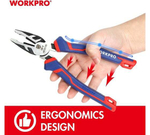 Пассатижи комбинированные WORKPRO 200 мм CR-V с противоскользящим отверстием для винта WP231125