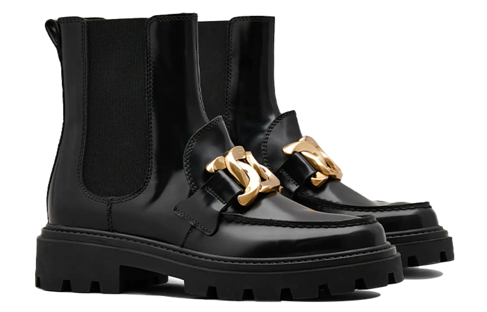 TOD"S Logo Plaque Chunky Boots Women"s