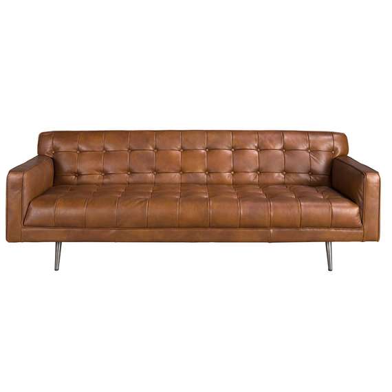 Диван Chester 3-местный из темно-коричневой кожи модель 6225