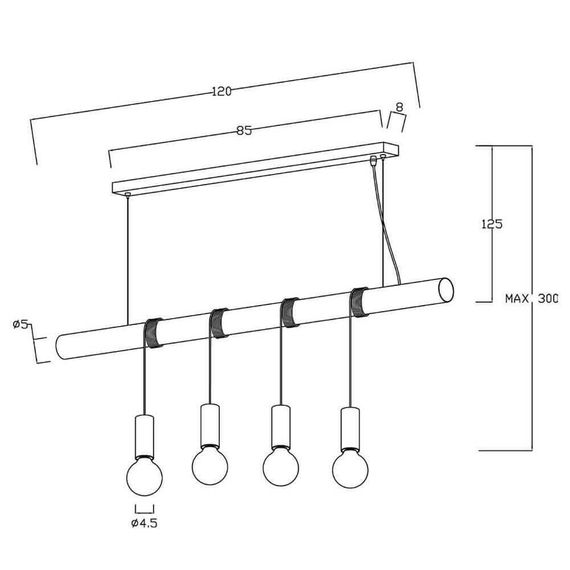 Подвесной светильник Lucide Jaime 08425/04/31