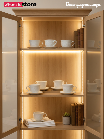 Чайный набор 350 мл. 12 предметов, фарфор, "Виноградная лоза"