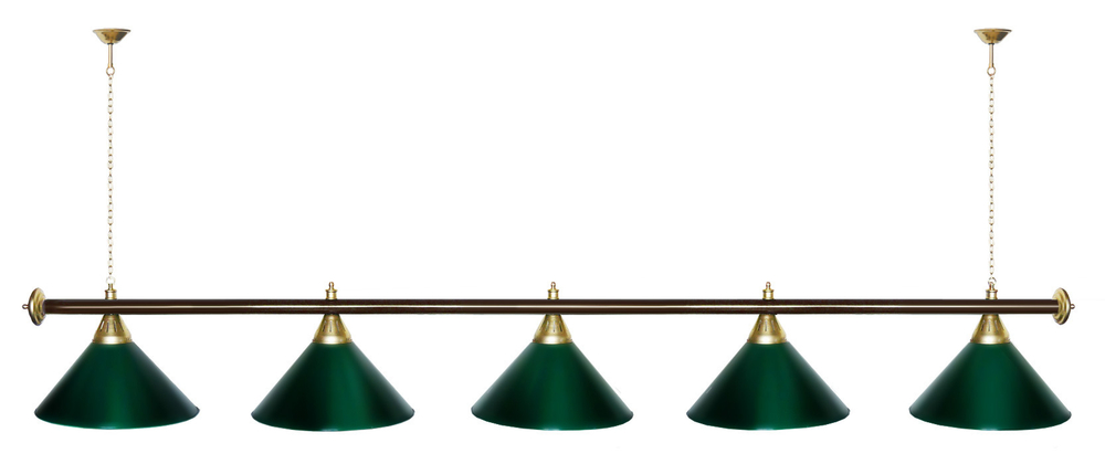 Лампа STARTBILLIARDS 5 пл. (плафоны золотые,штанга золотая,фурнитура золото)