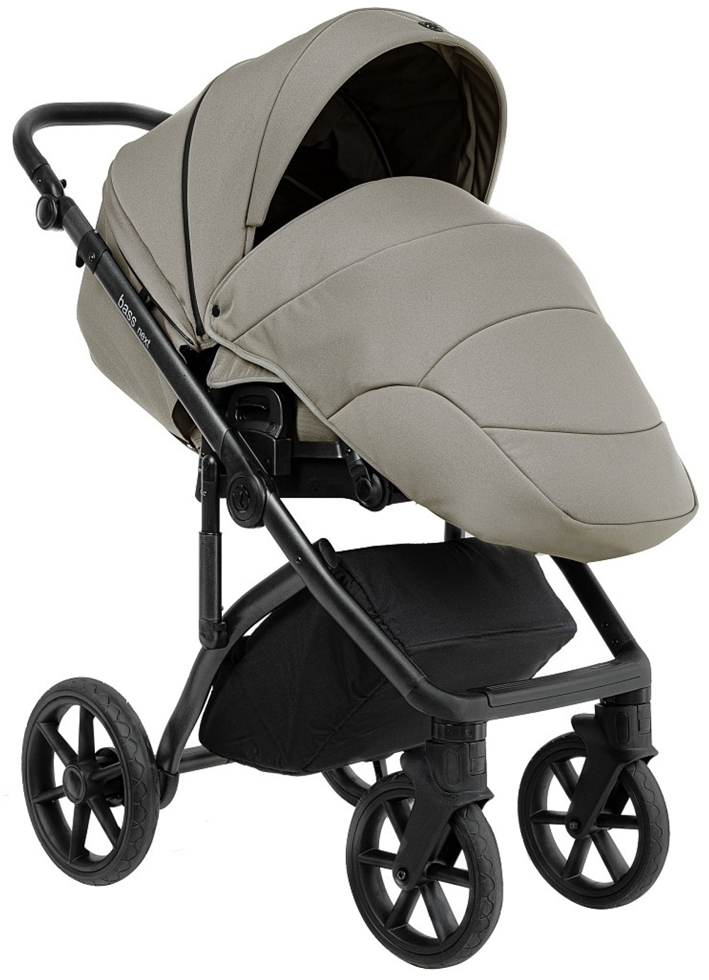 Детская коляска Roan Bass Next 2.0 3 в 1 с автокреслом Pituso Baesa Pro Black,Beige Canopy BSN/41/2 Hazel/Black/руч.Black