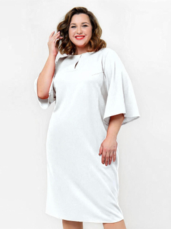 Платье-футляр из однотонного крепа