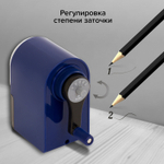 Точилка механическая BRAUBERG "ORIGINAL" для чернографитных и цветных карандашей крепление к столу корпус синий (2 штуки в упаковке)