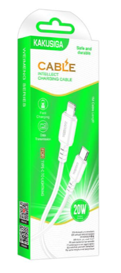 Кабель Kakusiga KSC-982 Type-C / Lightning 3А 20W белый 1 м