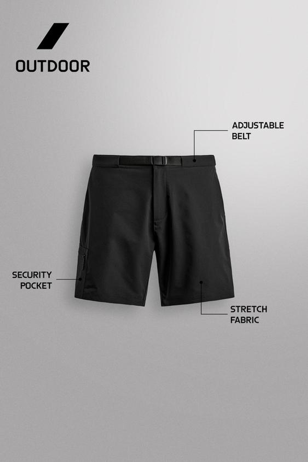 ZARA ТЕХНИЧЕСКИЕ ШОРТЫ КАРГО, ЧЕРНЫЙ