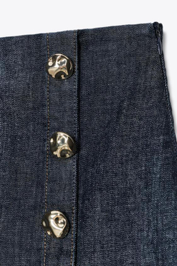 ZARA ДЖИНСОВАЯ ЮБКА-ШОРТЫ Z1975 С ЗАПА́ХОМ И ПУГОВИЦАМИ, СИНИЙ