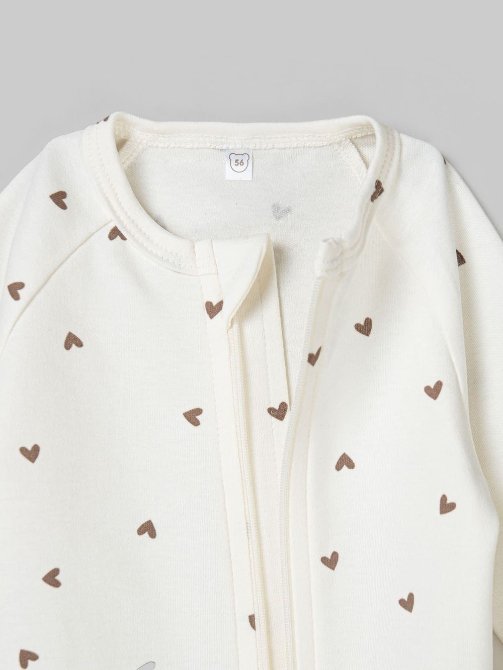 Слип на молнии "Сердечки" 0+