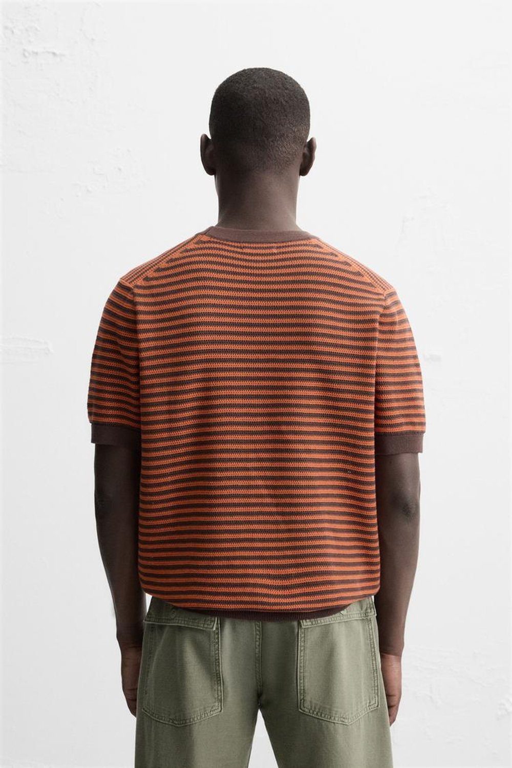 ZARA ФУТБОЛКА В ПОЛОСКУ, ОРАНЖЕВЫЙ