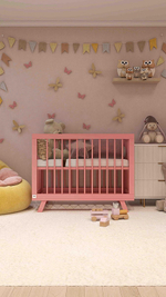 Кроватка детская Lillaland Lilla Aria с маятником Antique Pink