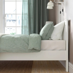 Двуспальная кровать - IKEA SONGESAND/LÖNSET/LONSET, 200х140 см, белый, СОНГЕСАНД/ЛОНСЕТ ИКЕА