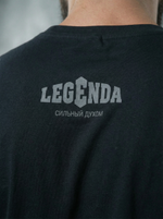 Футболка спортивная хлопковая мужская черная LEGENDA Герб