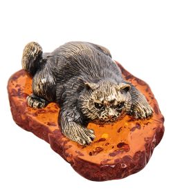 Народные промыслы AM-3103 Фигурка «Кот Тимоха» (латунь, янтарь)