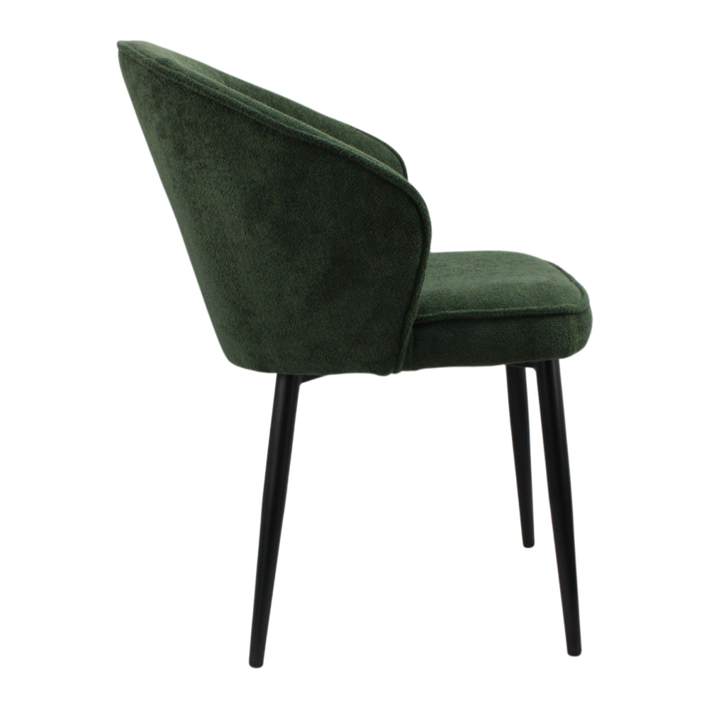 Стул "Ирис" (арт. 102), велюр-букле Белла 10 зеленый, ножки круглые черные