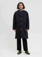 Плащ FOS Утепленный Средней длины Мужской Черный