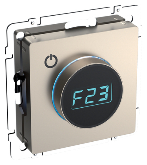 BRITE Термостат электронный с индикацией ТС10-1-БрШ шампань IEK