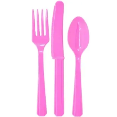 Столовые приборы Bright Pink 24шт пластиковые