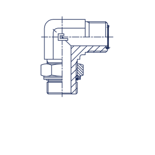 Штуцер FH90 D38 ORFS 2 - BSP 1.1/2