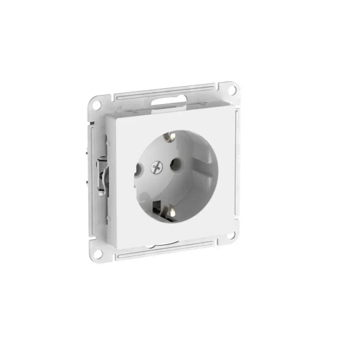 Atlas Design розетка с заземлением без шторок, 16А, мех., быстрозажим. клем., Белый