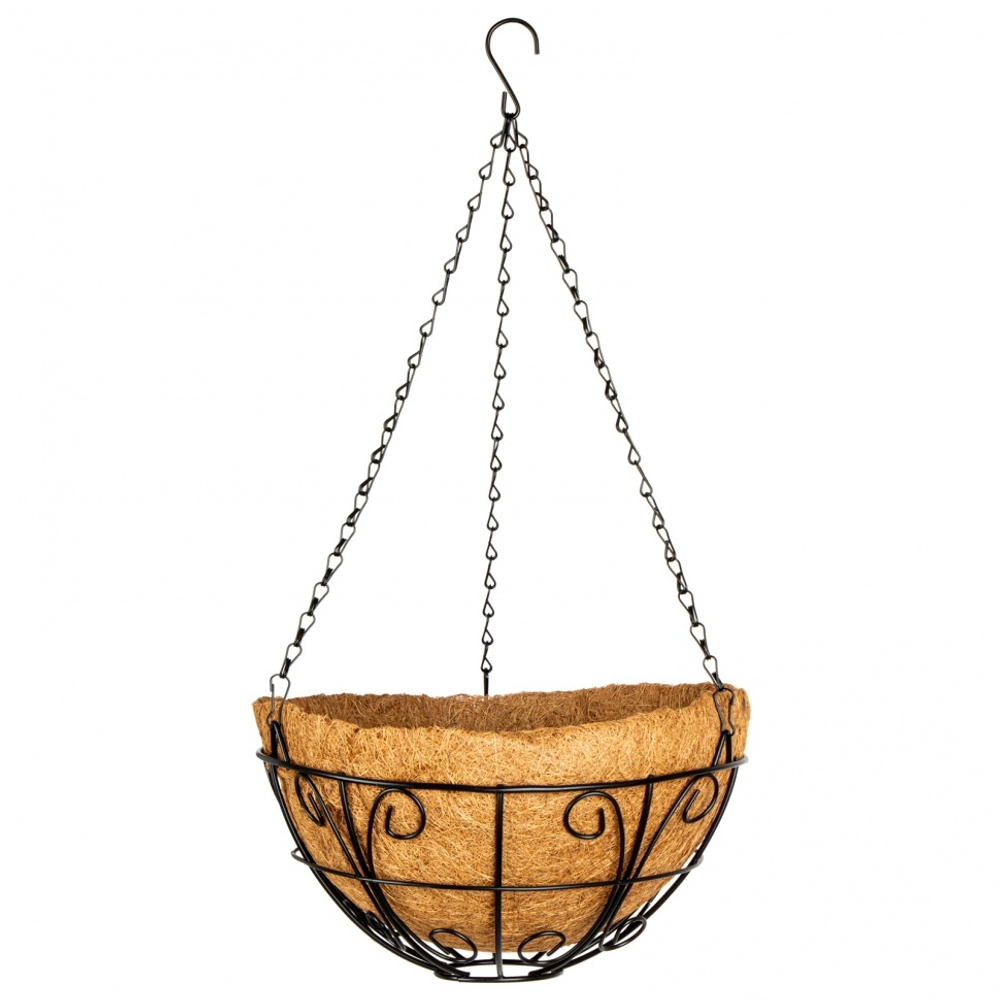 Подвесное кашпо с декором, 30 см, с кокосовой корзиной Palisad