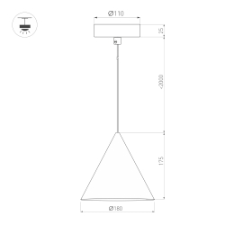 Светильник SP-MAKOTO-R180-10W Warm2700 (WH, 36 deg, 230V, TRIAC) (Arlight, IP20 Металл, 3 года) 057207
