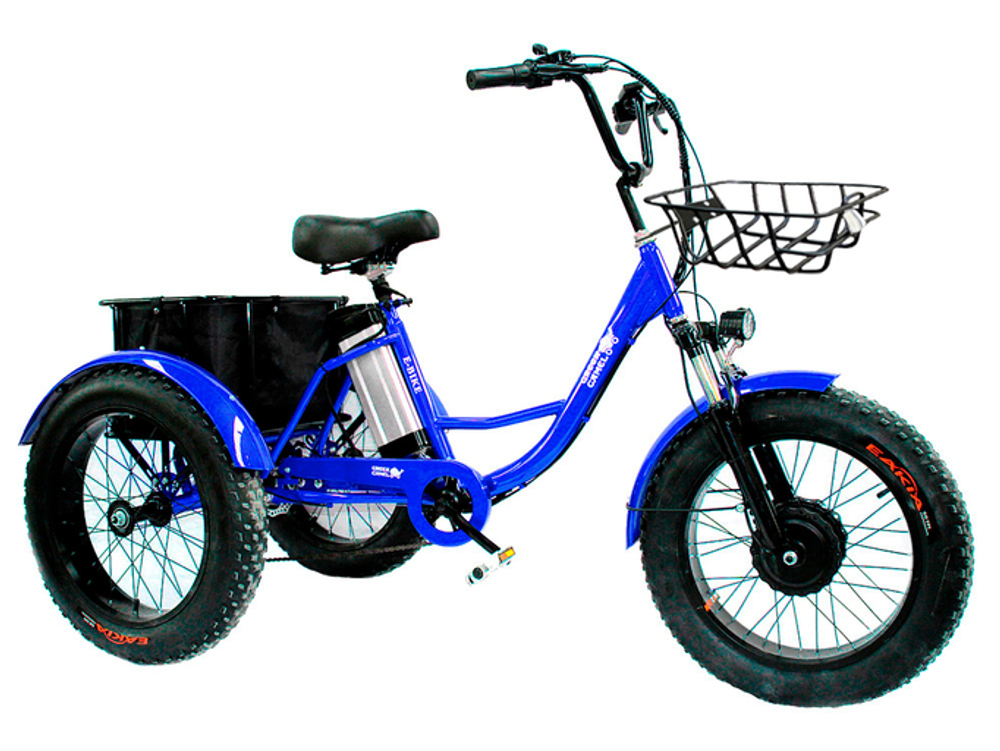 Электрический трицикл фэтбайк GreenCamel Трайк-F20 (500W 12Ah), Красный