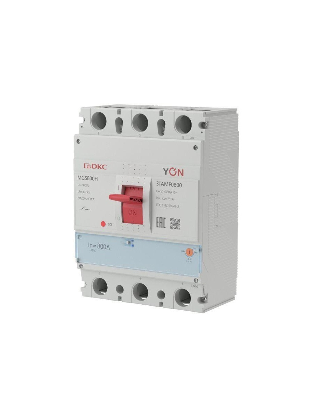 Выключатель автоматический MGS800 3P 640-800A 75kA YON MGS800H-3TAMF0800