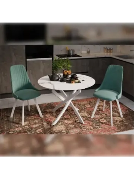 Стол кухонный обеденный круглый раздвижной 100,3х100,3х75 см