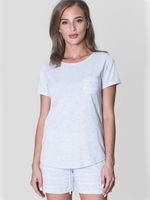 Домашний меланжевый комплекк с шортами (Размер: L) (Цвет: светло-серый)