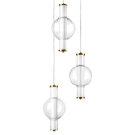 800133 Люстра BOTTO LED 3х6W 1820LM ЛАТУНЬ/ПРОЗРАЧНЫЙ/БЕЛЫЙ 3000K