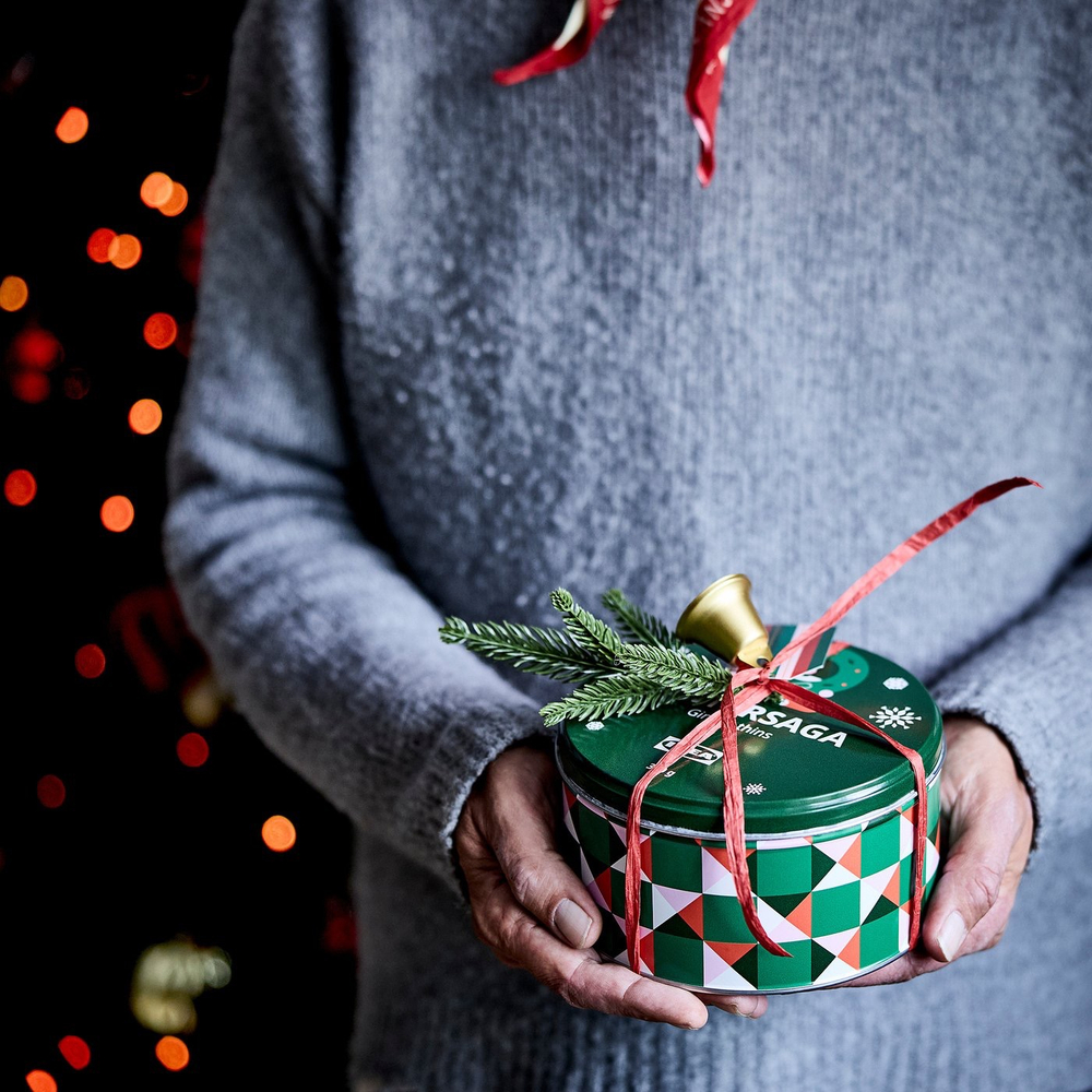 ВИНТЕРСАГА VINTERSAGA Печенье имбирное 300 г, метал. коробка зеленая