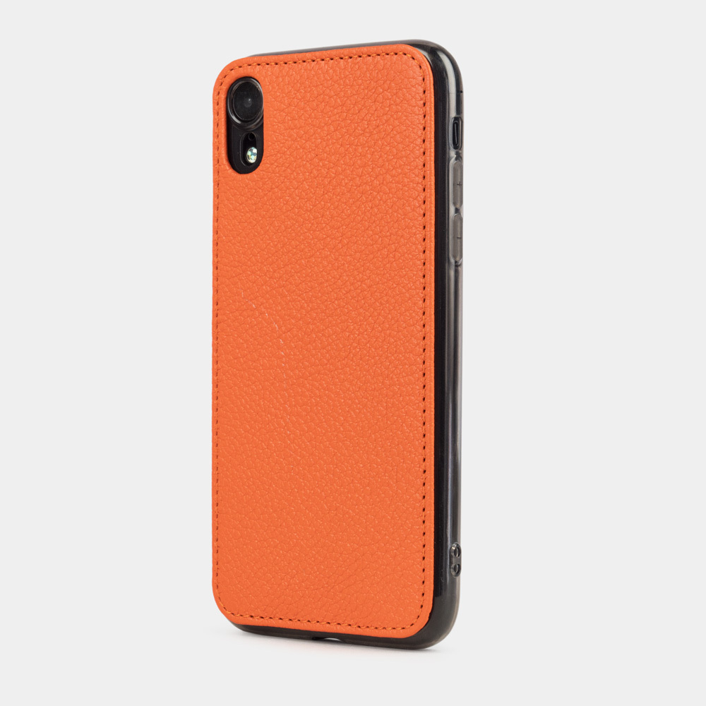 Чехол-накладка для iPhone XR из натуральной кожи теленка, оранжевого цвета