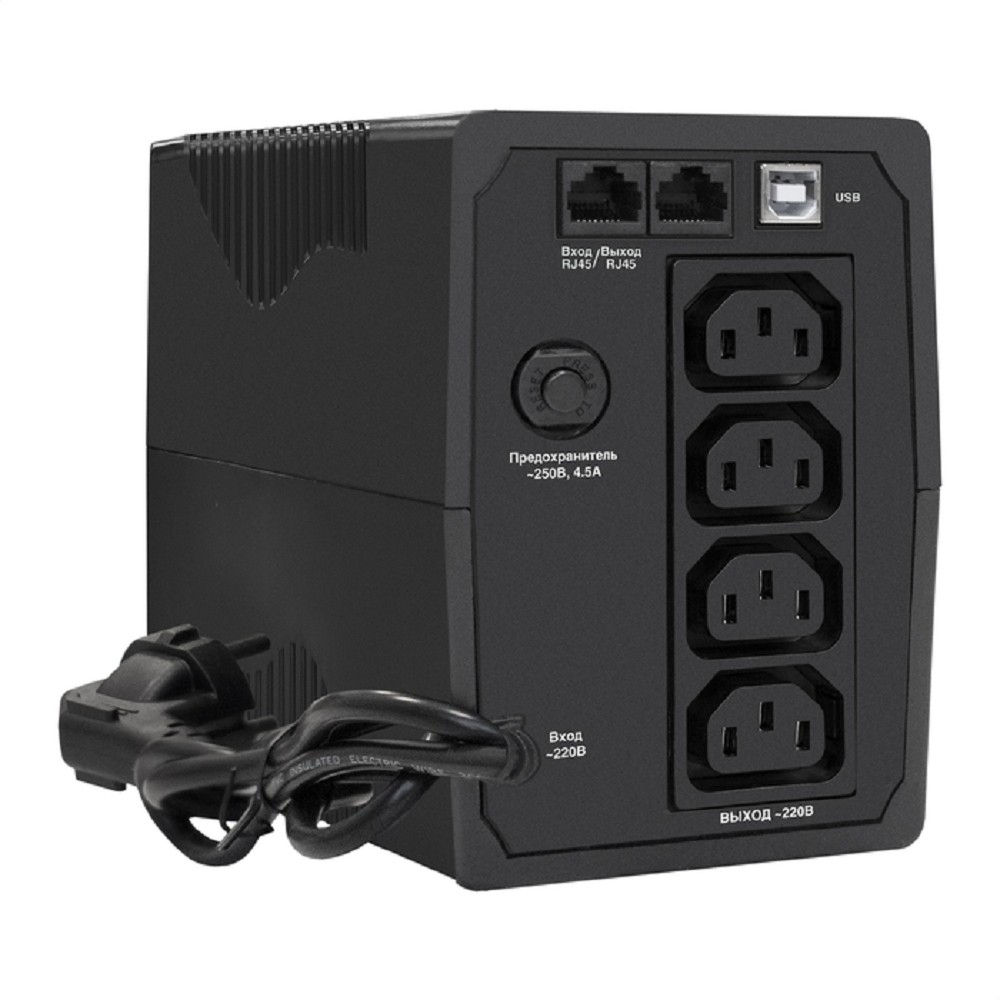 Источник бесперебойного питания Exegate EX292763RUS ИБП ExeGate SpecialPro UNB-600.LED.AVR.4C13.RJ.USB &lt;600VA / 360W, LED, AVR, 4*C13, RJ45 / 11, USB, Black&gt;